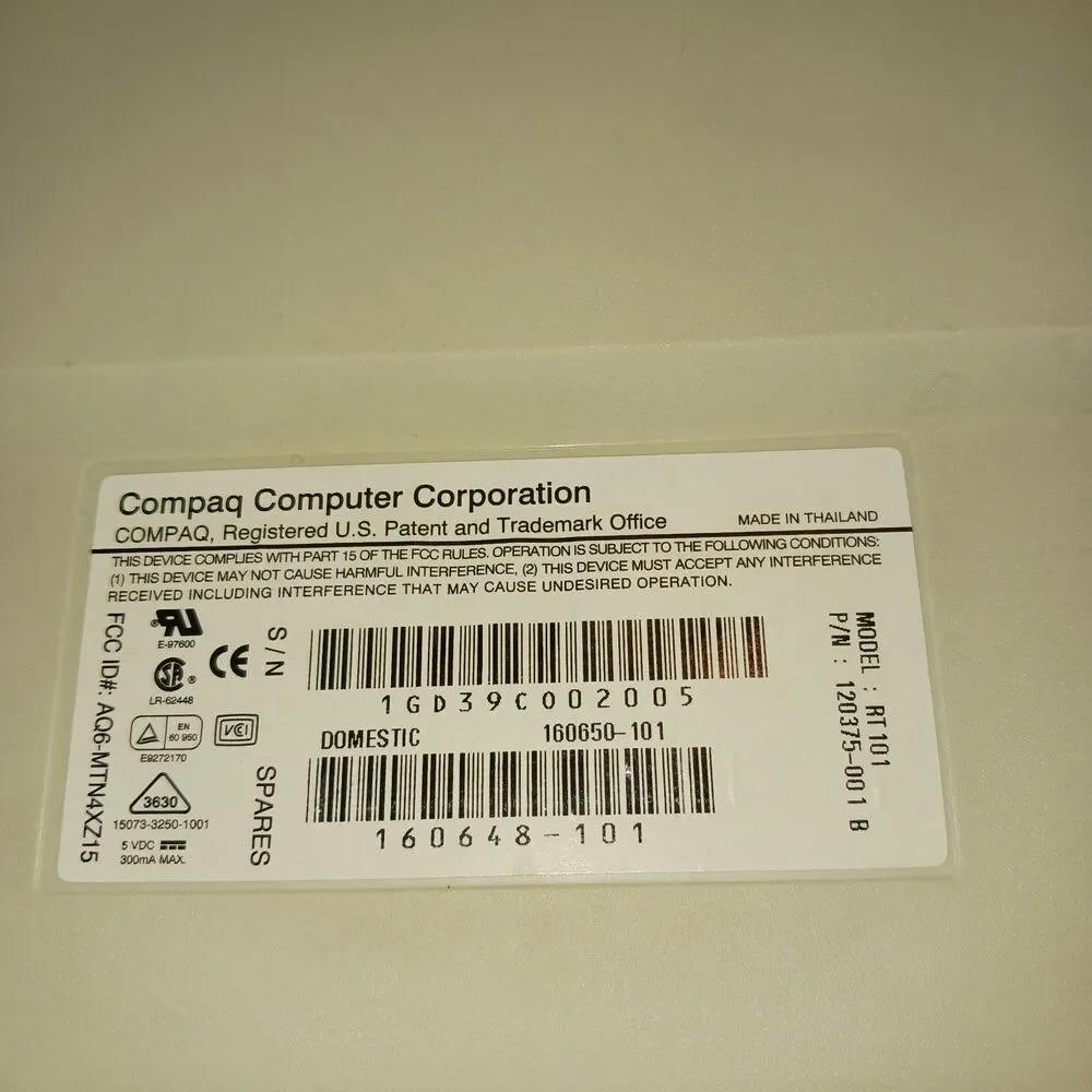 COMPAQ Keyboard RT101 120375-001B Vintage Mechanical Keyboard Wired Clacky Keys